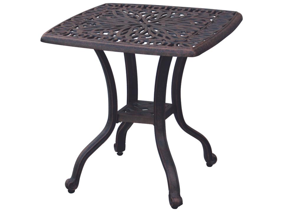 Elisabeth Cast Aluminum Square End Table in Antique Bronze