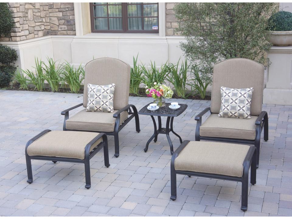 Elisabeth Cast Aluminum Antique Bronze 5 Piece Lounge Set