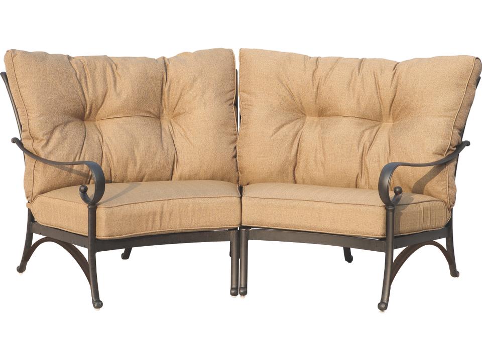 Santa Anita Cast Aluminum 2 -Piece Crescent Sectional Loveseat with Sunbrella Cushion