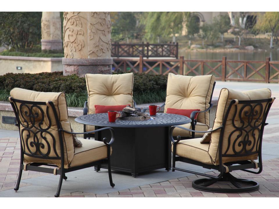 Santa Anita Antique Bronze Cast Aluminum Lounge Set