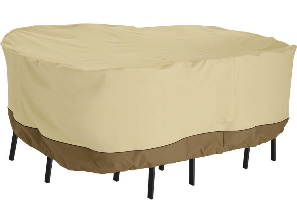 Veranda Pebble 110'' x 84'' Rectangular Bar Height Chair & Table Cover