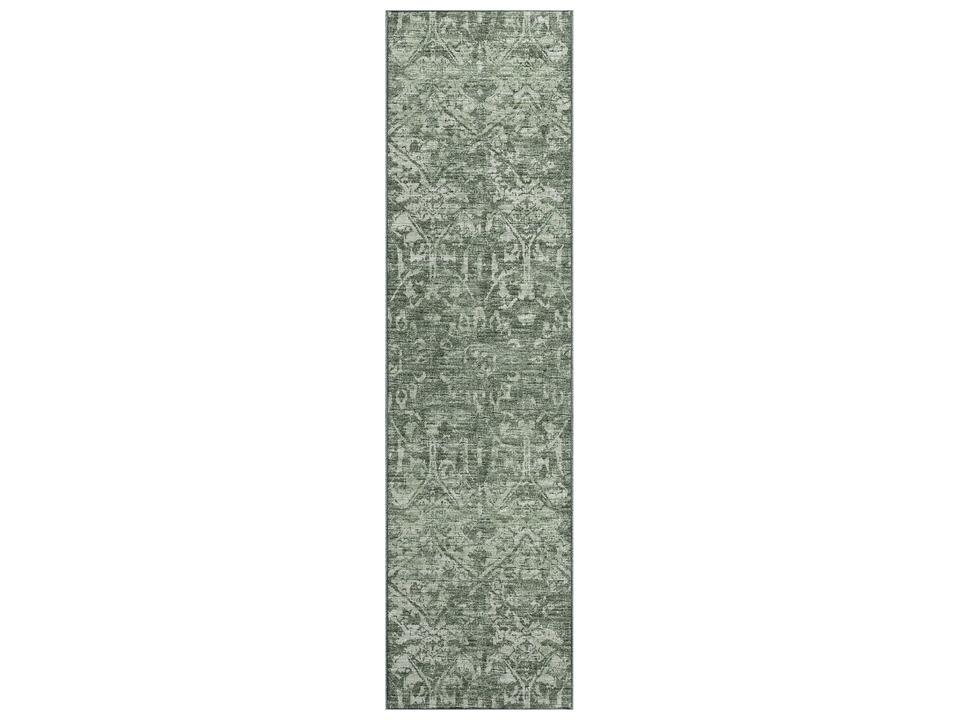 Aberdeen Floral Runner Area Rug in Irish Green