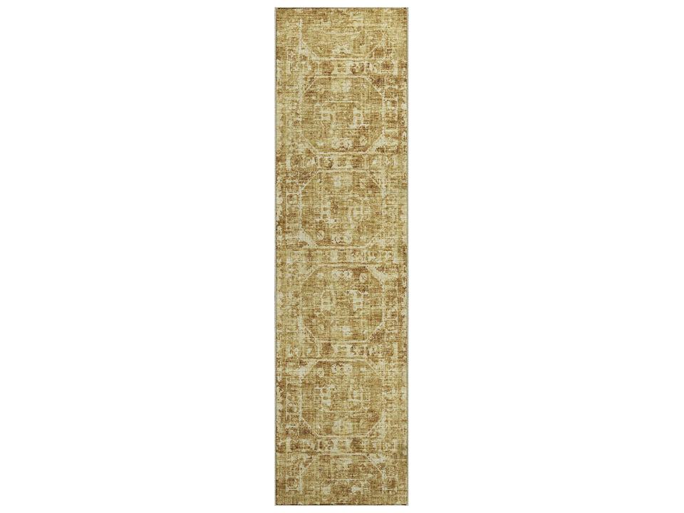 Aberdeen Floral Runner Area Rug 27 x 90 Inch in Gold