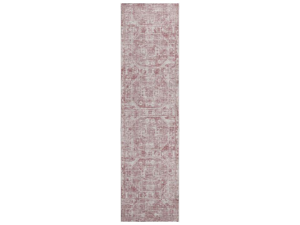 Aberdeen Floral Runner Area Rug in Rose with Plush Polyester Microfiber Pile