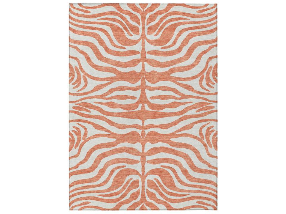 Chantille Animal Prints Indoor Outdoor Area Rug in Coral