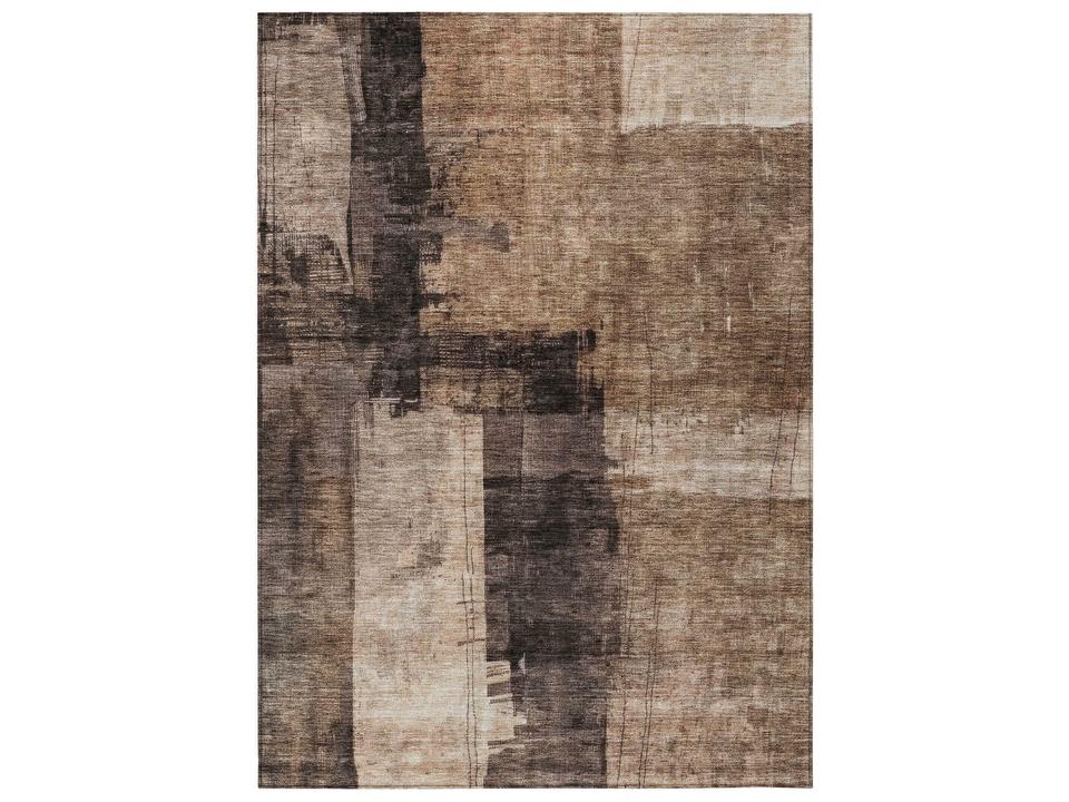 Chantille Abstract Machine Washable Indoor Outdoor Area Rug in Brown