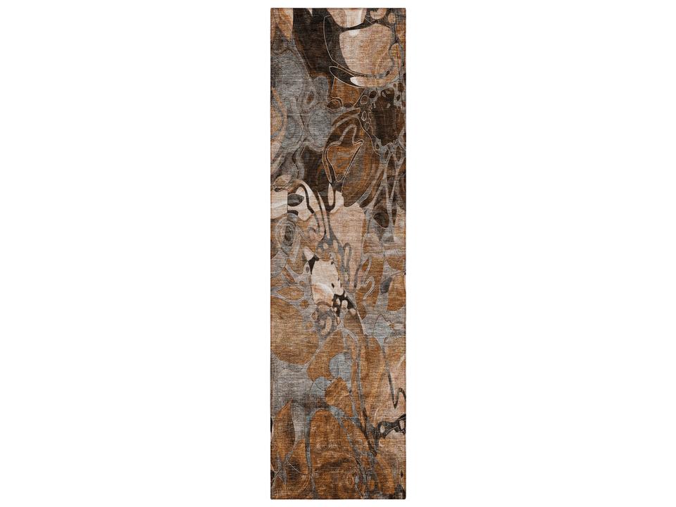 Chantille Paprika Floral Runner Rug Indoor Outdoor