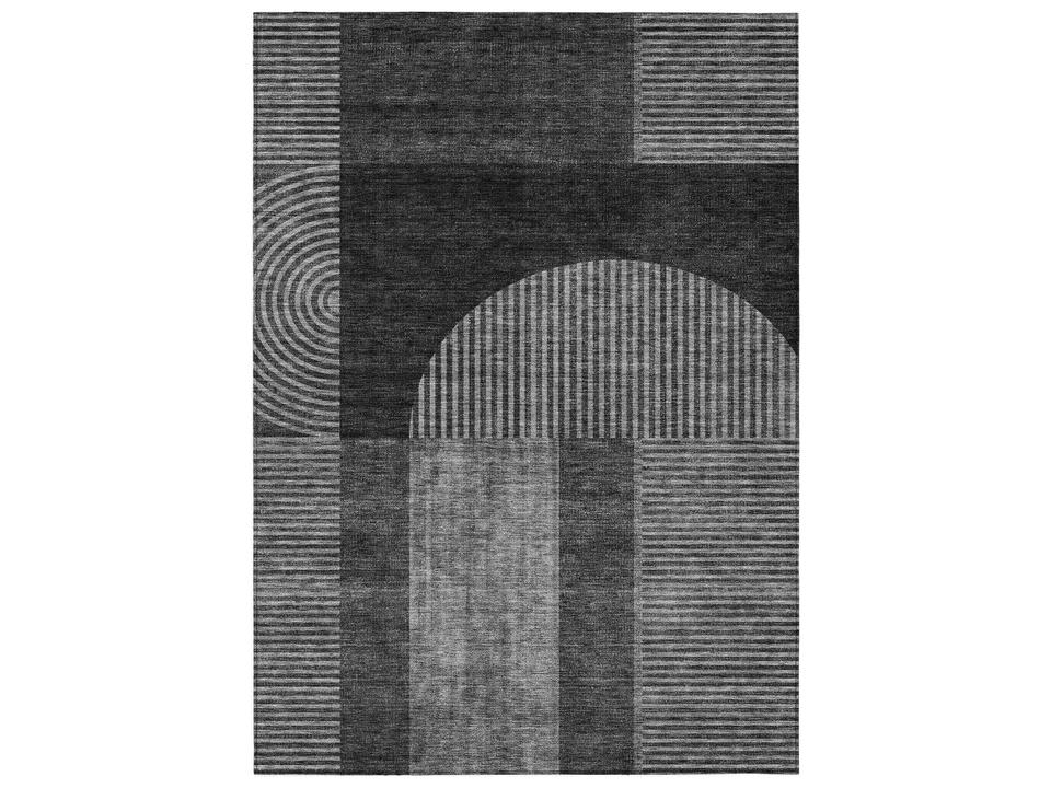 Chantille Abstract Indoor Outdoor Machine Washable Runner Rug in Charcoal