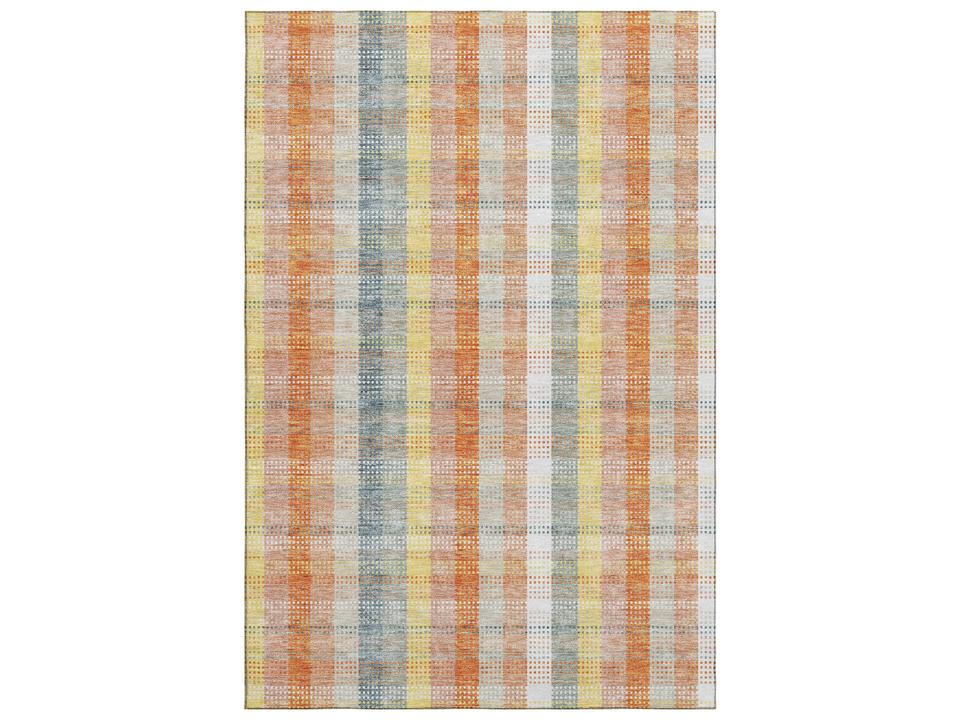 Mayfield Geometric Machine Washable Area Rug in Peach
