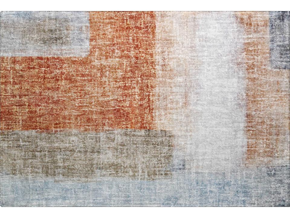 Boca Abstract Shag Area Rug in Salmon