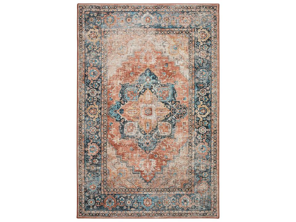 Jericho Bordered Indoor Outdoor Area Rug with Non-Skid Backing