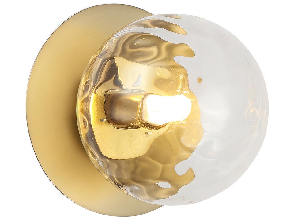 Burlat Wall Sconce in Aged Brass with Clear Glass
