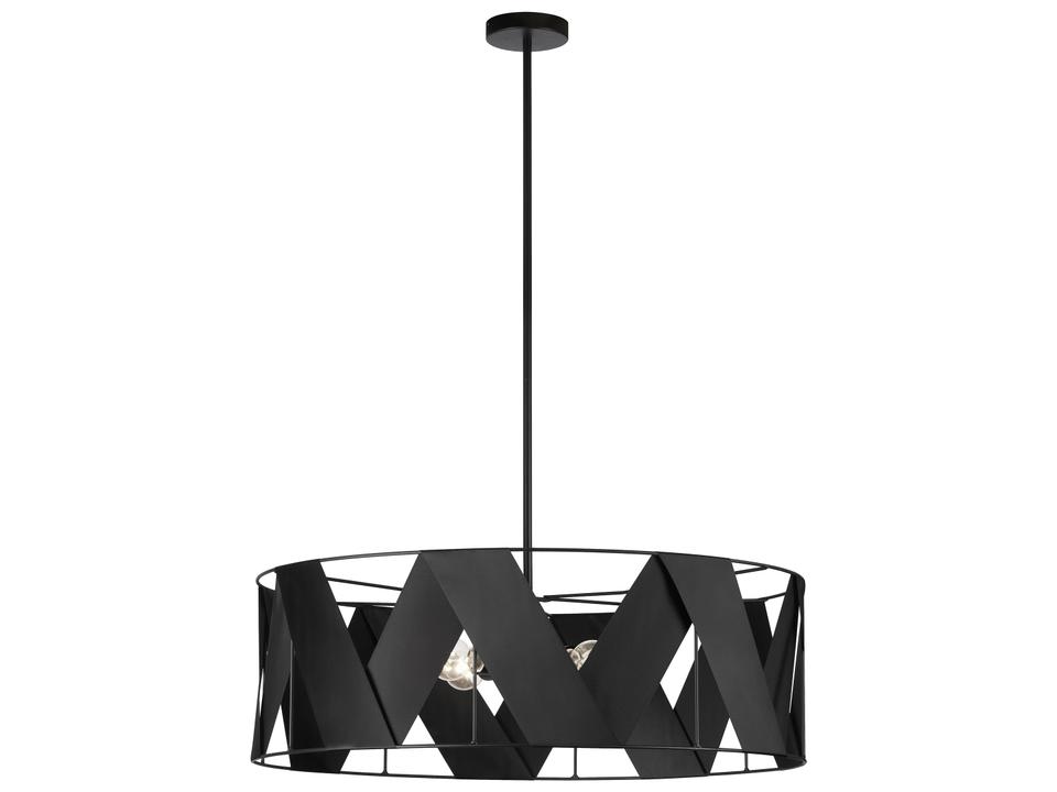 Cardano 4-Light Matte Black Drum Chandelier