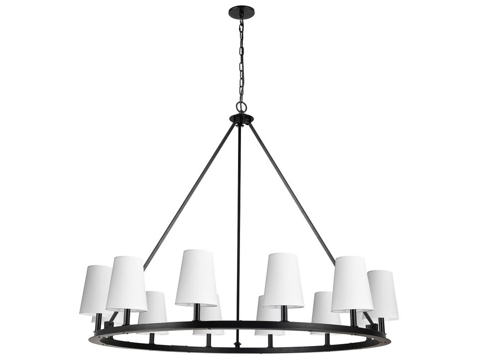 Colby 12-Light Matte Black White Candelabra Chandelier