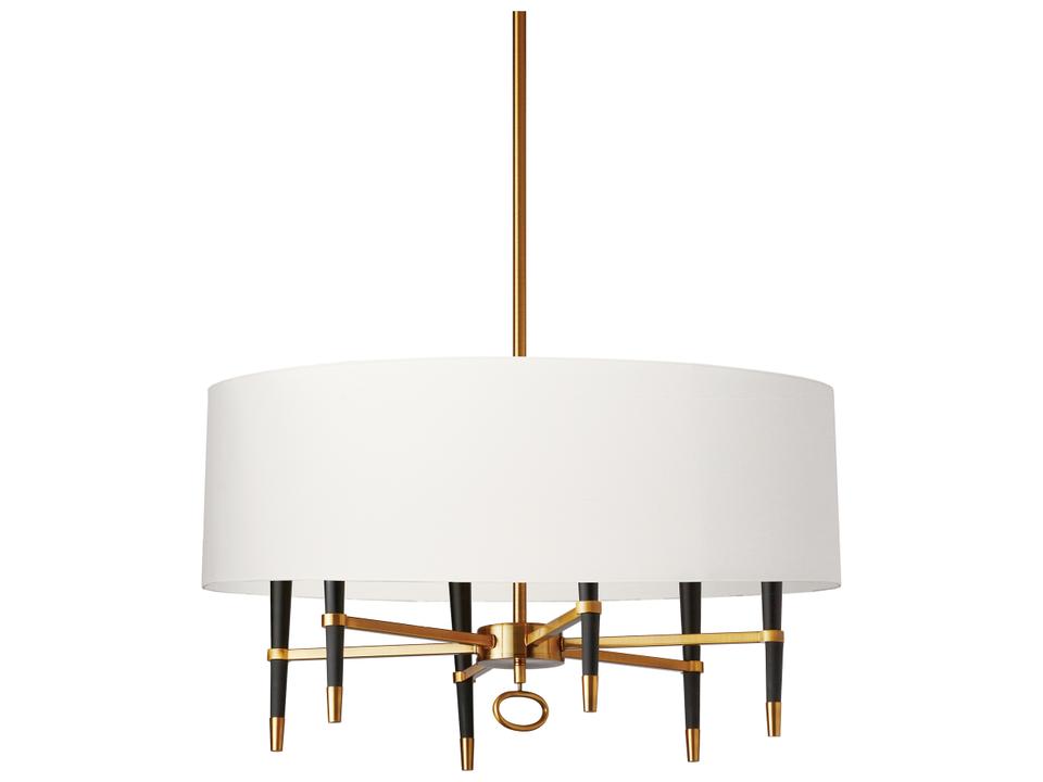 Langford 6-Light Vintage Bronze Black Drum Chandelier