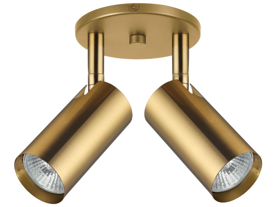Stanly Two Light Spotlight in Aged Brass