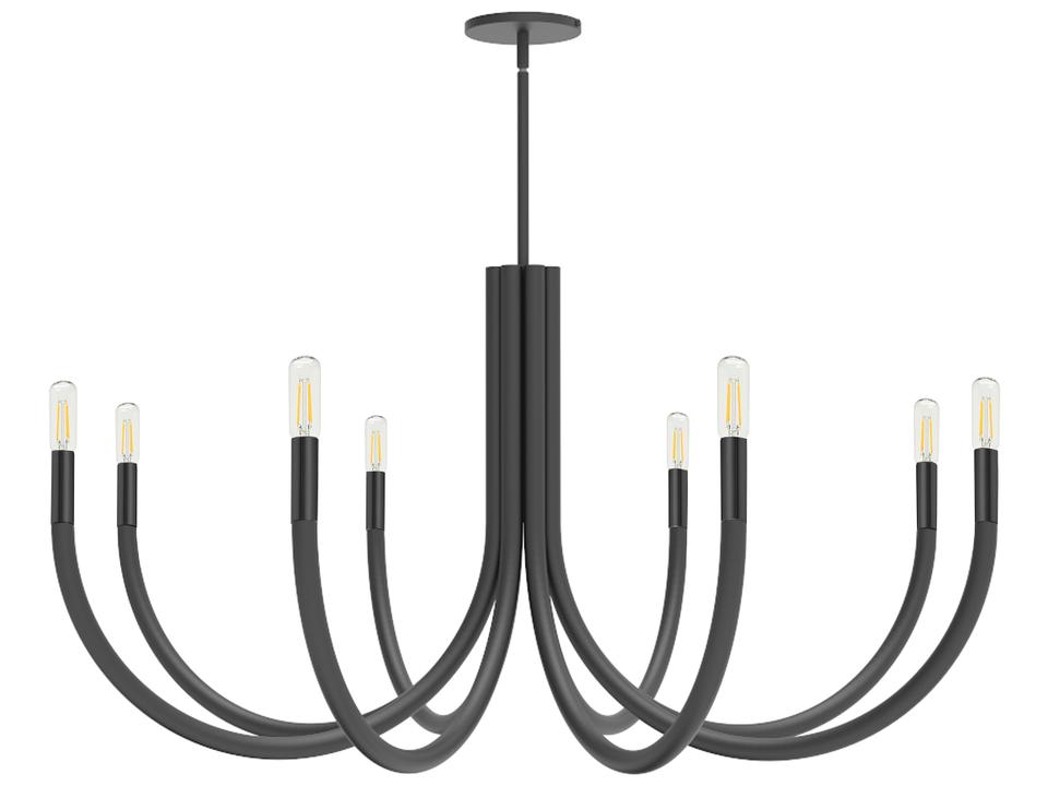 Wand 8-Light Matte Black Candelabra Chandelier