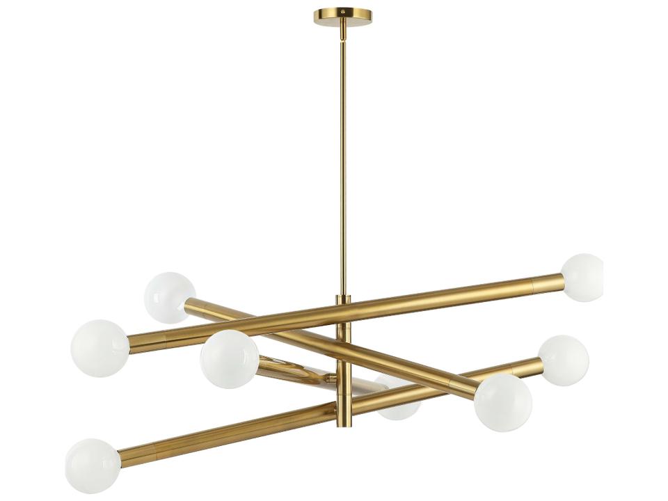 Wand 8-Light Aged Brass Linear Tiered Chandelier