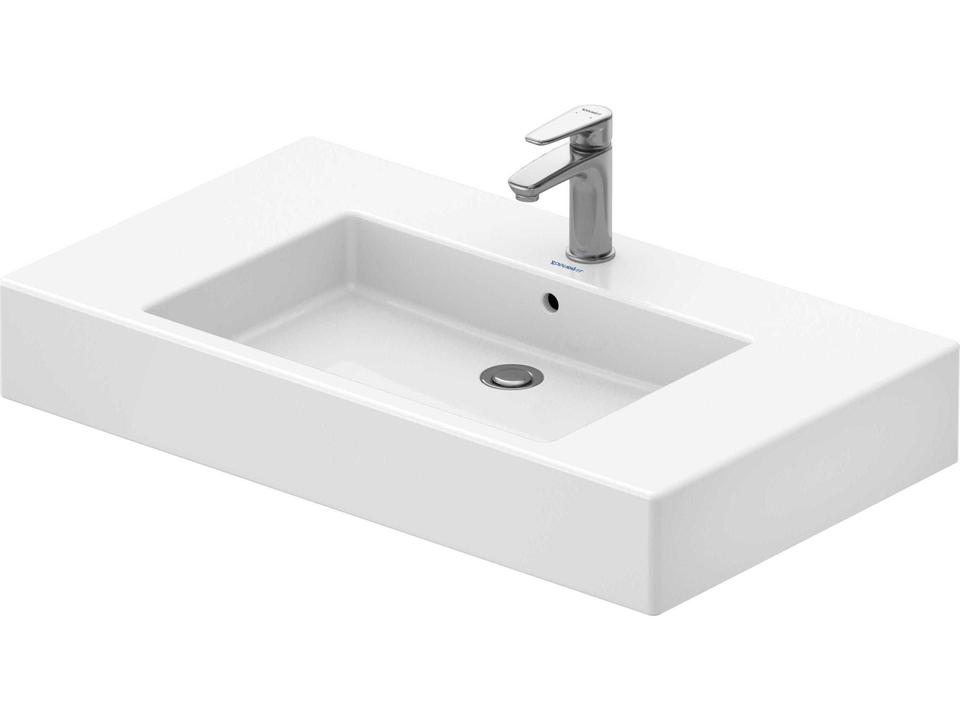 Vero 34-Inch Rectangular Ceramic Wall Mounted Bathroom Sink with 1 Faucet Hole