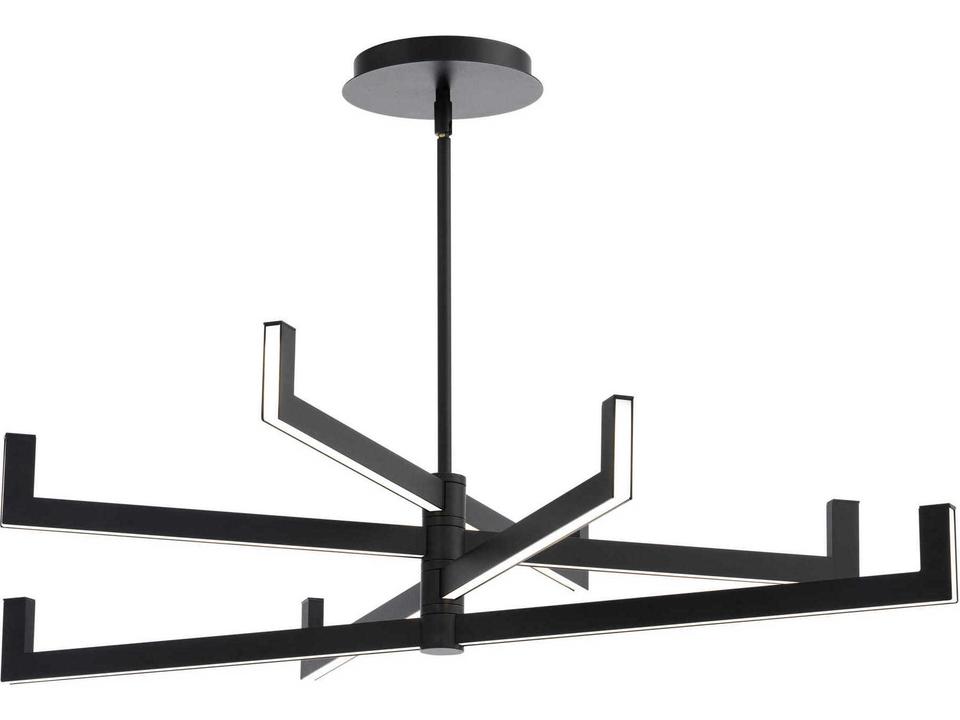 Ferrous 4-Light Black Linear Tiered Chandelier