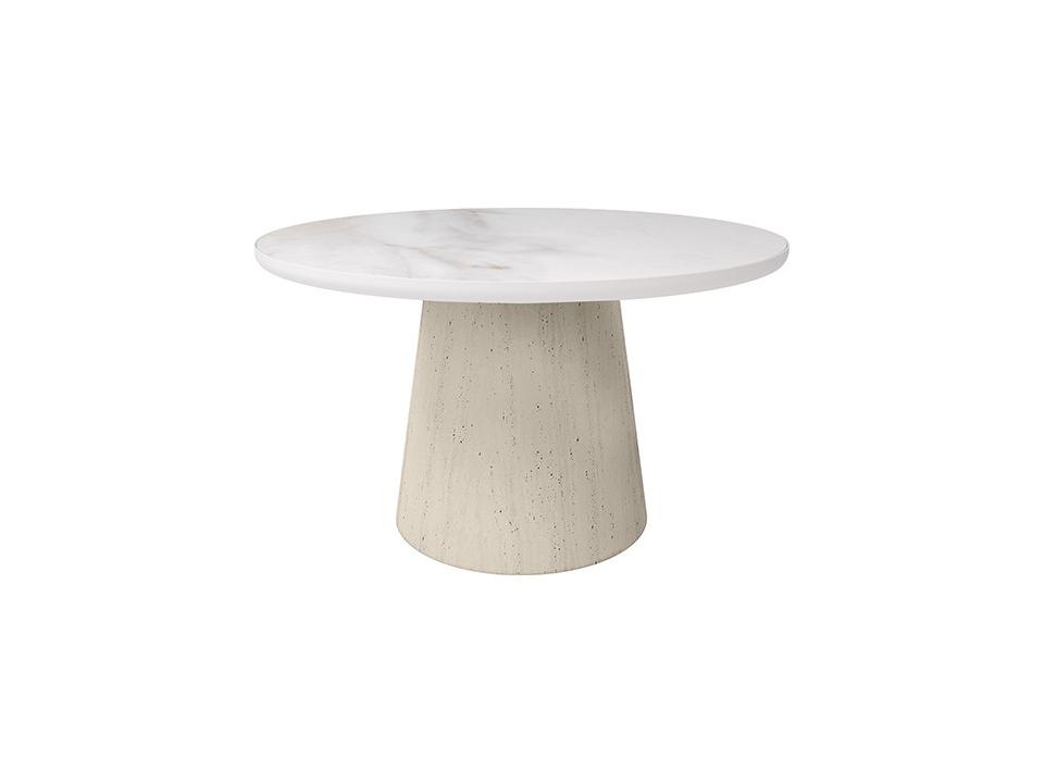 Pompano Stone Round Dining Table Base Shell Finish