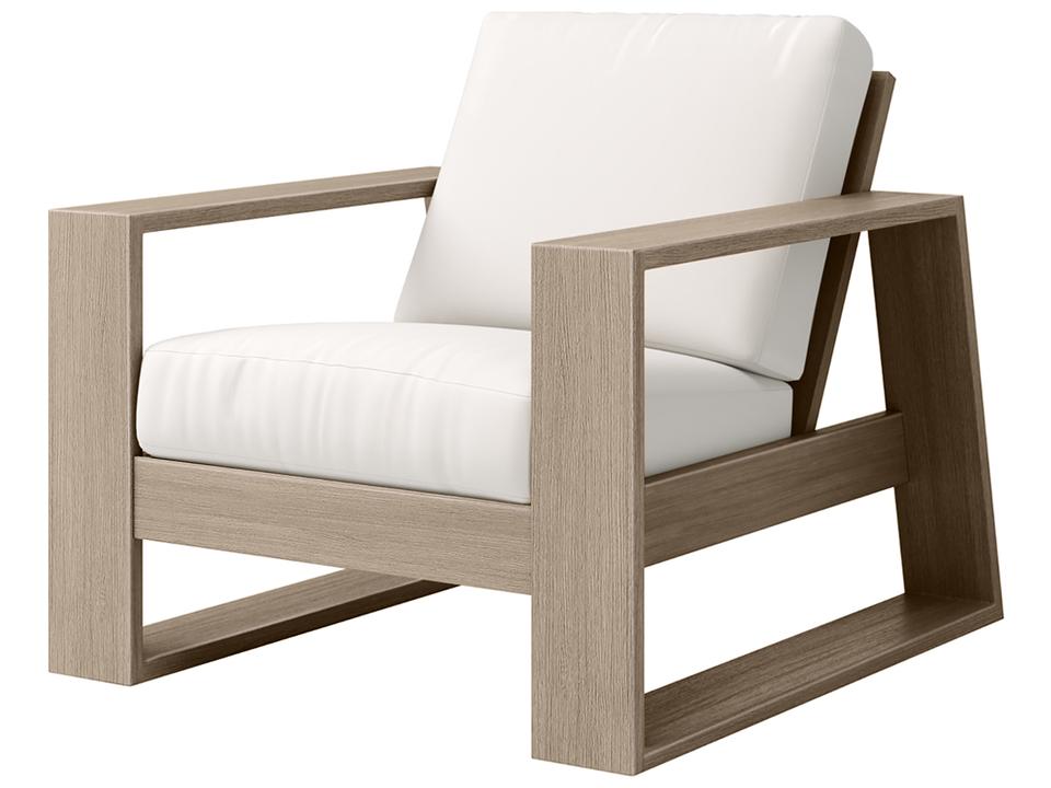 Novara Aluminum Outdoor Club Accent Chair with Powder-Coated Frame and Sunbrella Cushions