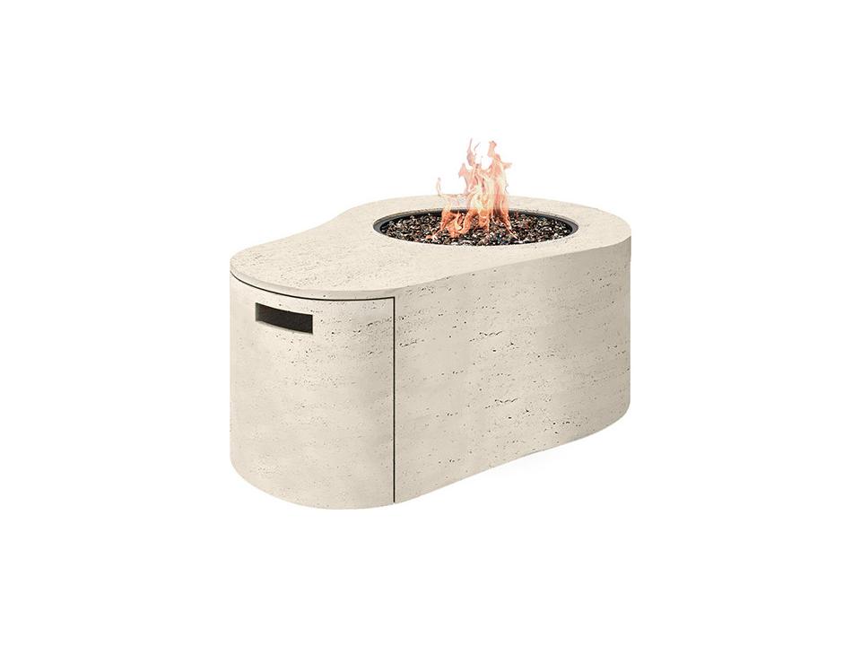 Tahoe Rectangular Aluminum Fire Pit with Lid in Shell or Slate