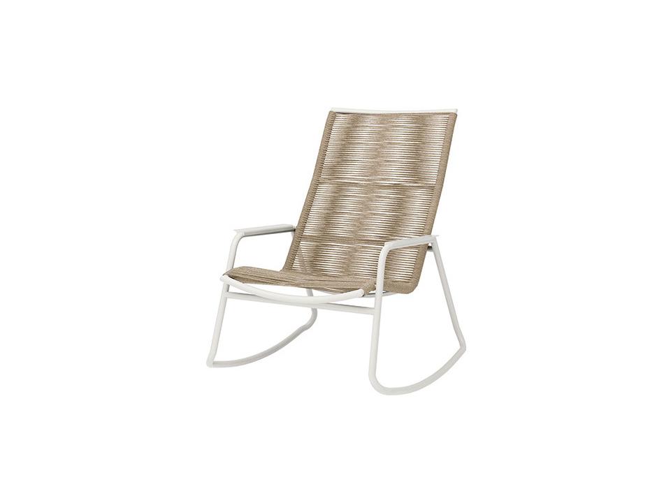 Cabana High Back Aluminum Wicker Stackable Outdoor Rocker