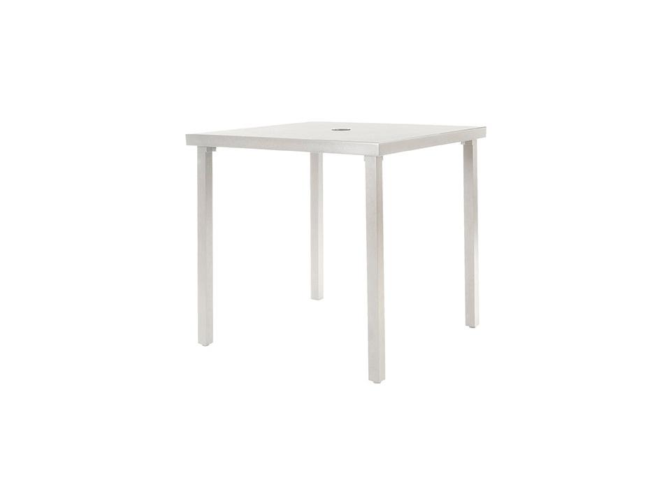 Cabana Aluminum Square Patio Dining Table with Umbrella Hole