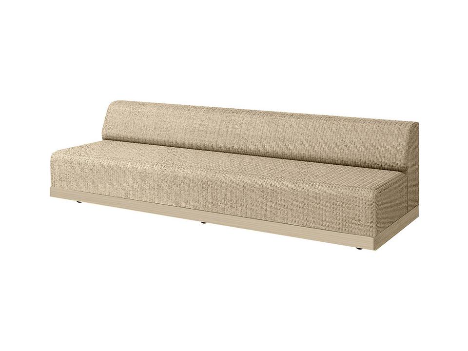 Grande 105-Inch Padded Armless Outdoor Sectional Sofa Section in Eco Weave