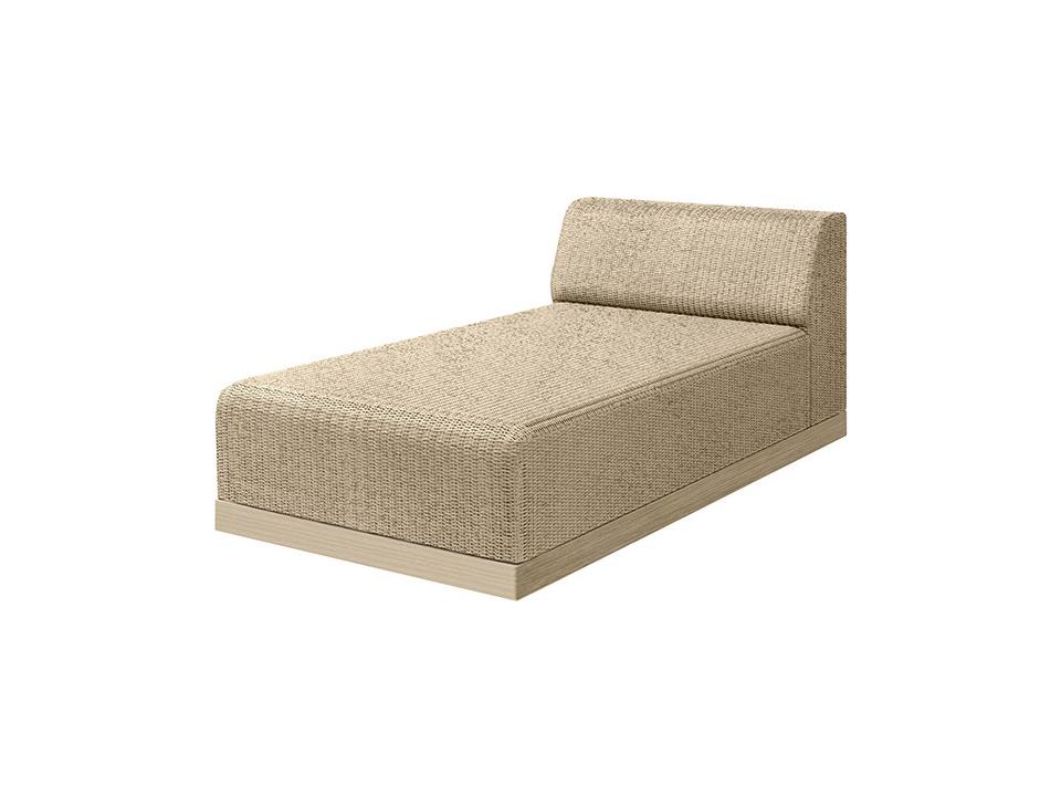 Grande Armless Patio Chaise Sectional in Aluminum and Wicker