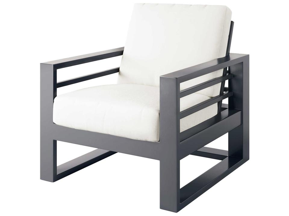 Palermo Aluminum High Back Outdoor Lounge Chair with Cushions in Graphite