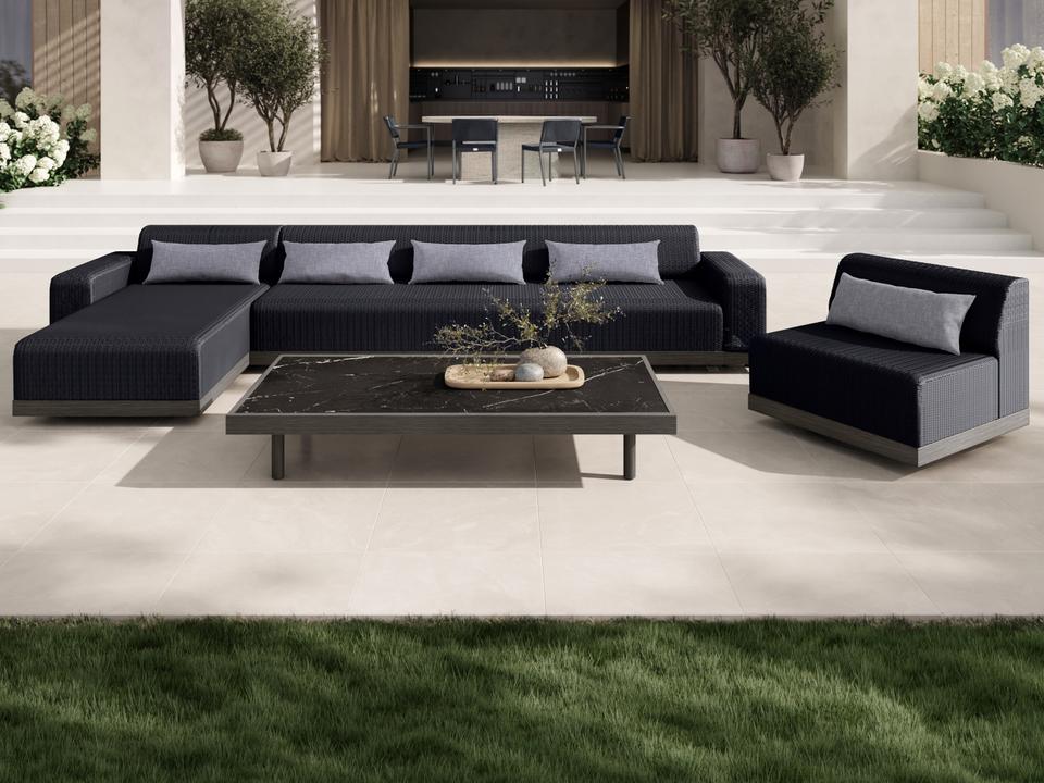 Grande Aluminum Wicker Padded Sectional Lounge Set