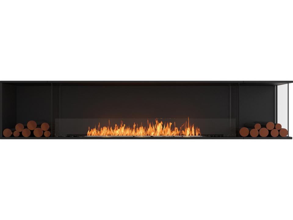 Flex Right Corner Bioethanol Fireplace Insert in Black