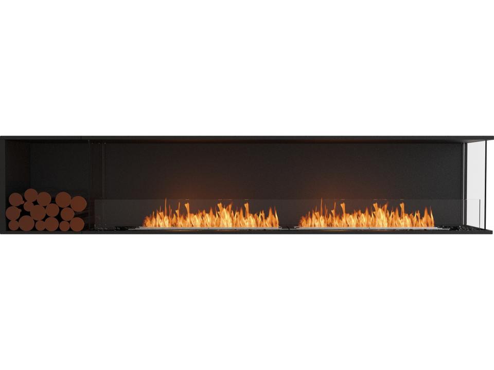 Flex 104RC Bioethanol Right Corner Fireplace Insert in Black