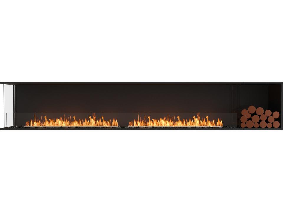 Flex 122LC Left Corner Bioethanol Fireplace Insert in Black