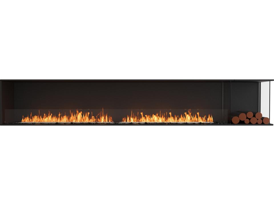Flex 122RC Right Corner Bioethanol Fireplace Insert in Black