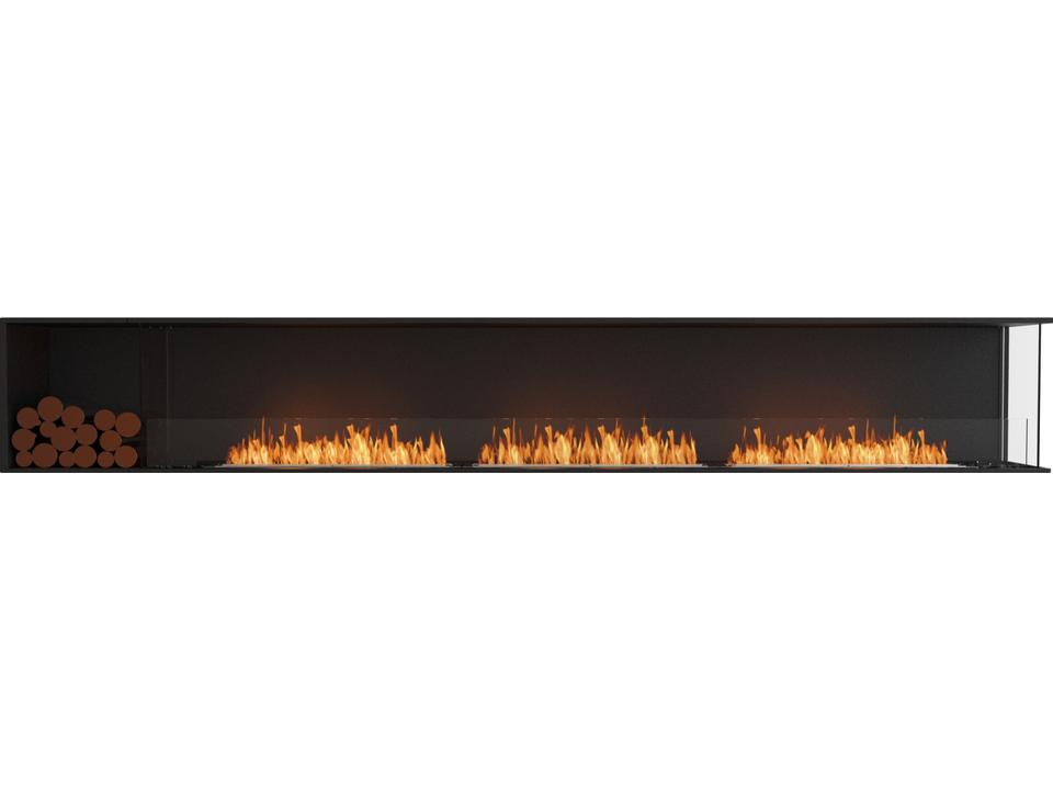 Flex 146-Inch Bioethanol Right Corner Fireplace in Black