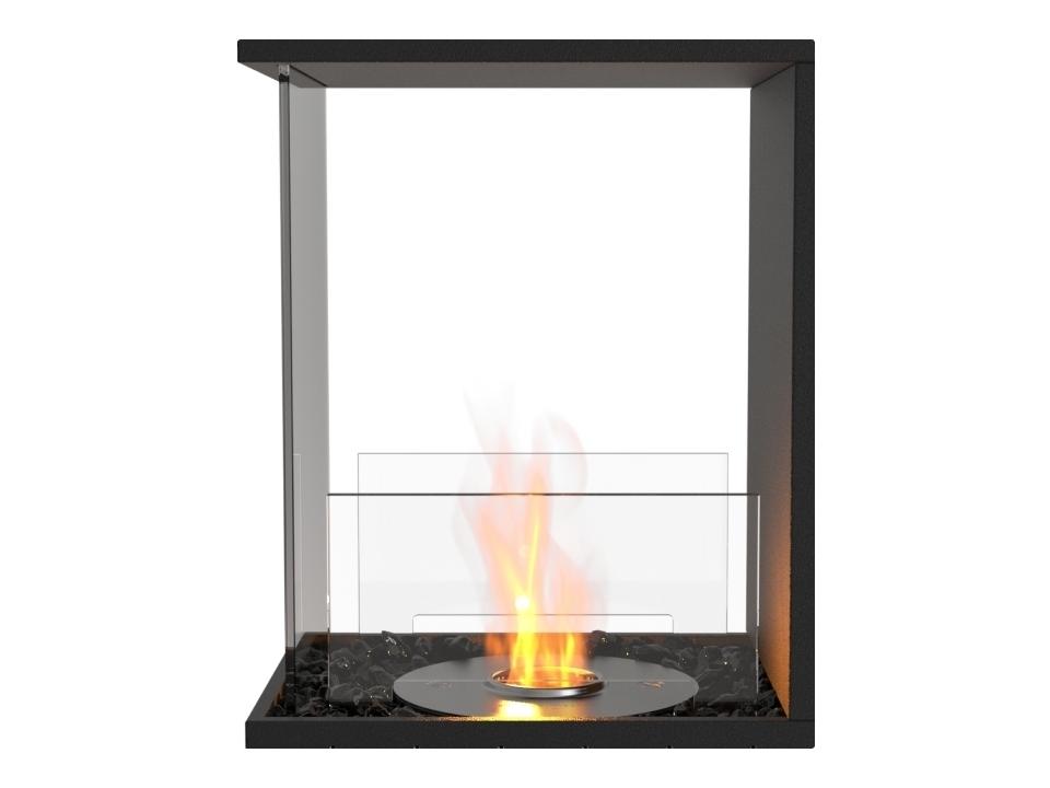 Flex 18PN Bioethanol Peninsula Fireplace Insert in Black