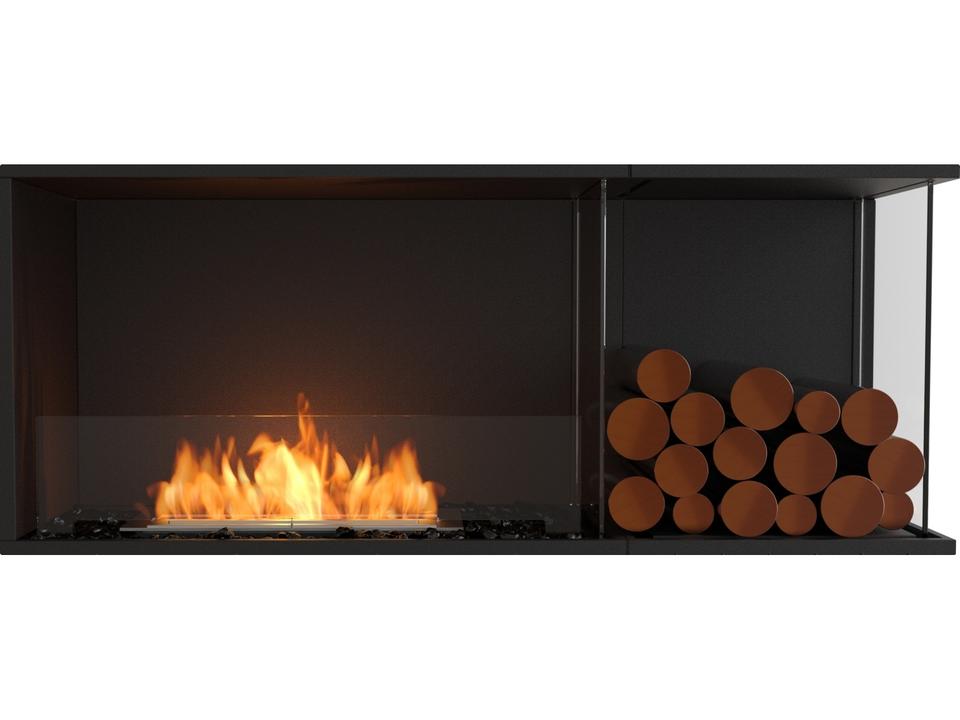 Flex 50RC Right Corner Bioethanol Fireplace Insert in Black