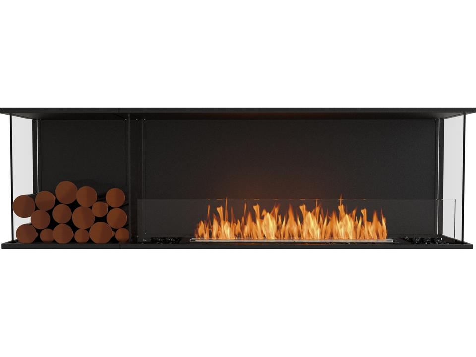Flex 68BY Bay 3-Sided Bioethanol Fireplace Insert in Black