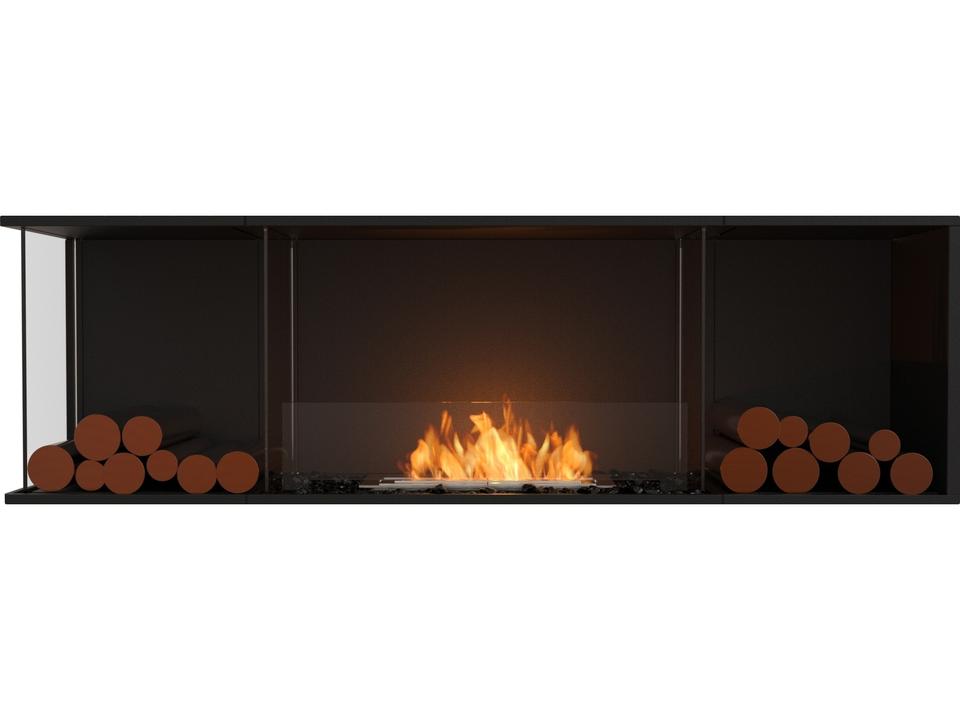 Flex Left Corner Bioethanol Fireplace Insert in Black
