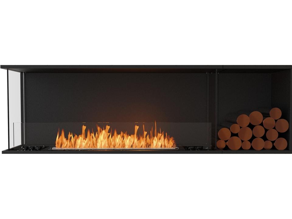 Flex 68LC Bioethanol Left Corner Fireplace Insert in Black