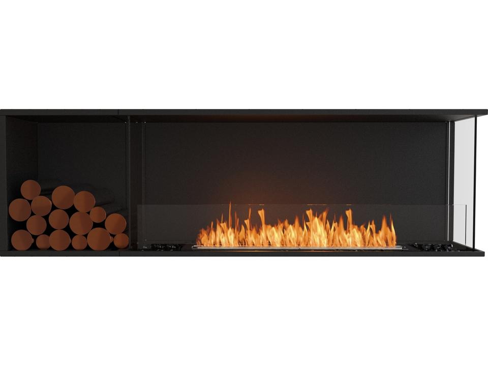 Flex 68RC Right Corner Bioethanol Fireplace Insert in Black