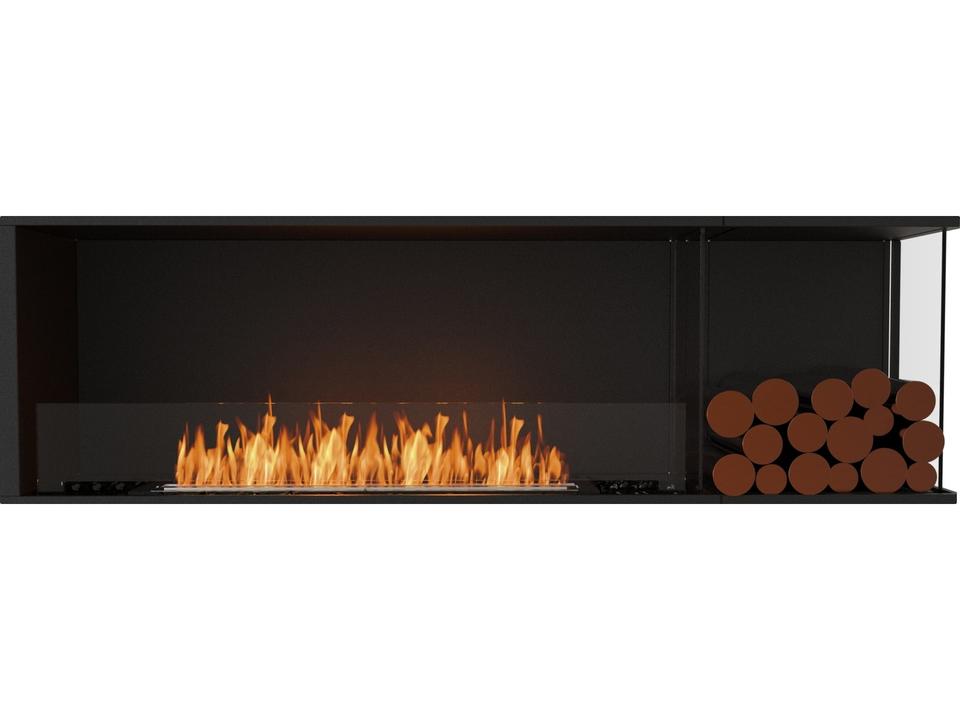 EcoSmart Flex 68RC 74-Inch Right Corner Bioethanol Fireplace in Black
