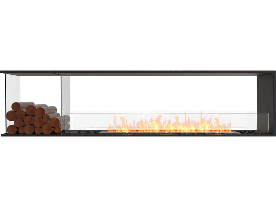 Flex 86PN Peninsula Bioethanol Fireplace Insert with Left Decorative Box