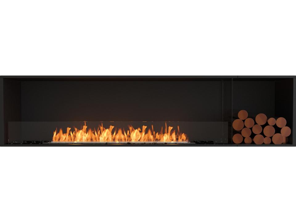 Flex 86SS 94 Inch Single Sided Bioethanol Fireplace Insert in Black
