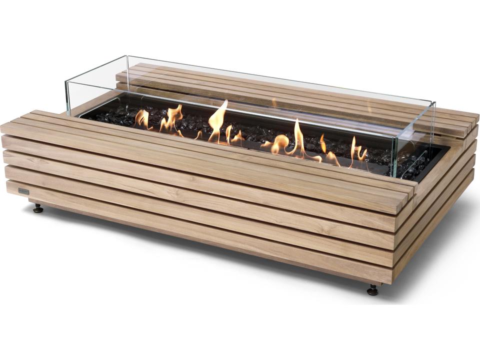 Cosmo 50 Rectangular Outdoor Fire Pit Table with Ethanol and Black Burner