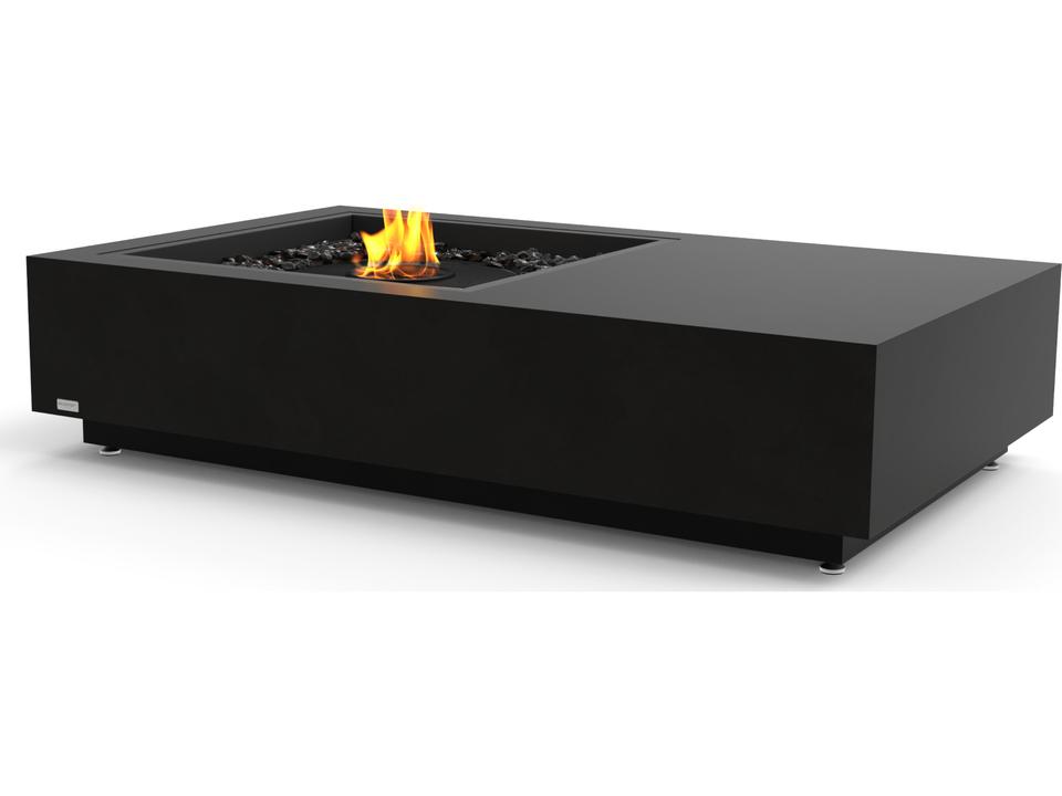 Manhattan 50 Rectangle Concrete Fire Pit Table with LP NG Gas Burner in Graphite