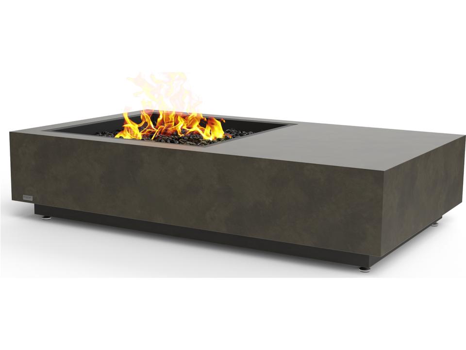Manhattan 50 Rectangle Concrete Bioethanol Fire Pit Table Natural